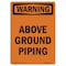 Signmission Safety Sign, OSHA WARNING, 5" Height, Above Ground Piping, Portrait OS-WS-D-35-V-13602 - alternate 1